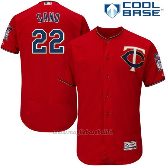 Maglia Baseball Uomo Minnesota Twins Miguel Sano Scarlet Cool Base